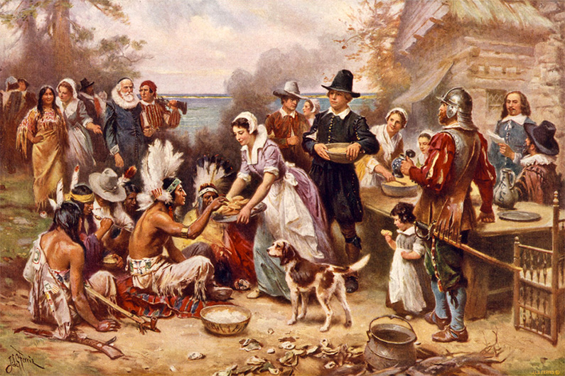 Jean Leon Gerome Ferris - The First Thanksgiving, Courtesy of the Library of Congress, 1919.